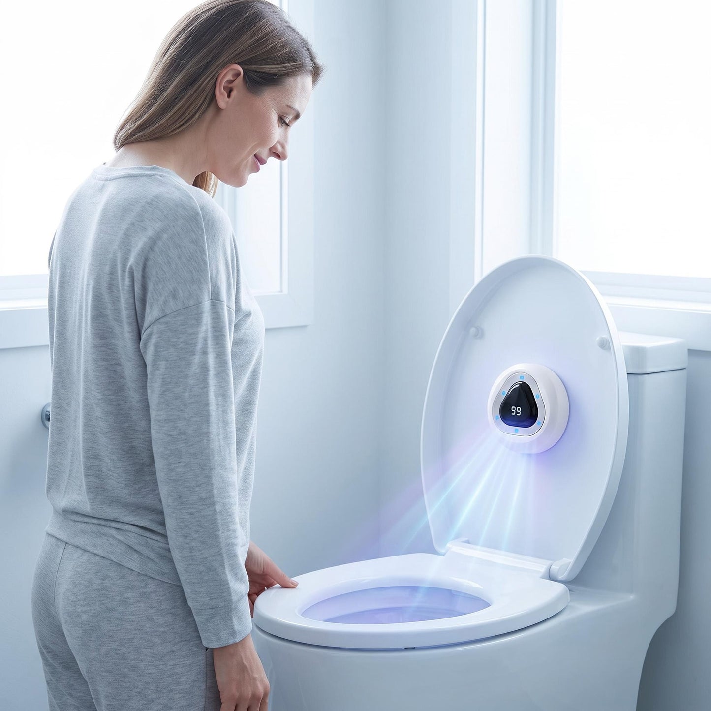 "1+2 brezplačno 🎁✨"🚽 UV-razkuževalnik za stranišče – 🦠 99,99 % bakterij, ⚡ avtomatsko vklop in izklop – SAMOCLEAN