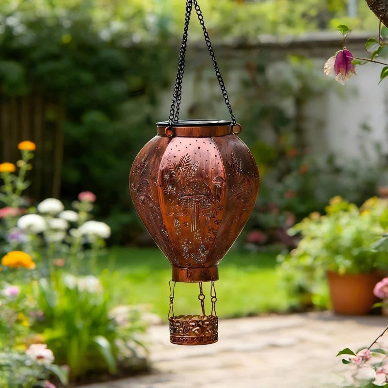 🔥50% Kedvezmény🏷️📦Kombinált csomag🔗🎈 Napenergiás hőlégballon lámpa, 🌙 automatikus éjszakai világítással, 🪄 üreges kolibri mintás vetítéssel – bájos kerti dísz