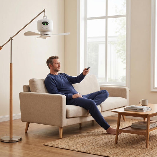 🔋 Újratölthető mennyezeti ventilátor LED-es világítással 💡
