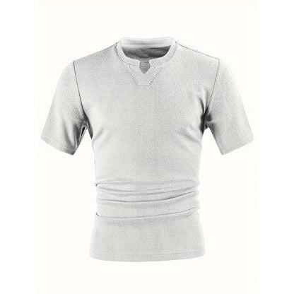 ⏰ Korlátozott ideig érvényes ajánlat 🎁👔 Légáteresztő férfi póló V-nyakkal, 🌬️ texturált kötött anyag, 🧵 karcsú szabás – több színben S-2XL