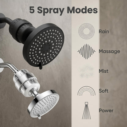 🔥50% Kedvezmény🏷️🚿 20 fokozatú szűrős zuhanyfej, 🌊 5 permetezési móddal, 🔄 360°-ban forgatható – gyengéd a bőrhöz, erős a szennyeződések ellen