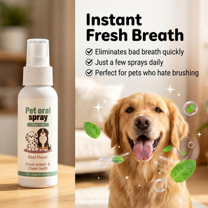 🔥50% Kedvezmény🏷️📦Kombinált csomag🐕 2 az 1-ben szájápoló spray, 🌿 vegán összetevőkkel, 🦷 fogmosás nélkül – kutyáknak és macskáknak