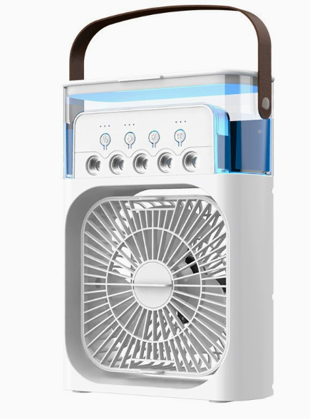 🔥50% Kedvezmény🏷️❄️ Asztali „Ice Mist” párásító hűtőventilátor – 💨 5 irányú légáram, 💧600ml nagy tartály – nyári hűtéshez, otthonhoz és irodához