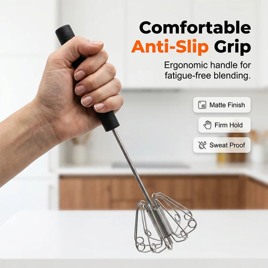 “1+1 ingyen 🎁✨”⏰ Korlátozott ideig érvényes ajánlat 🎁⚡ Rozsdamentes acél félautomata kézi habverő – 🥄 nyomásra működő, 🍰 percek alatt tökéletes hab
