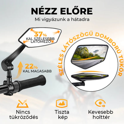 🚴 Univerzális kerékpáros visszapillantó tükör – 🔍 Biztonságos hátsó kilátás, ⚡ egyszerű felszerelés a kormányra