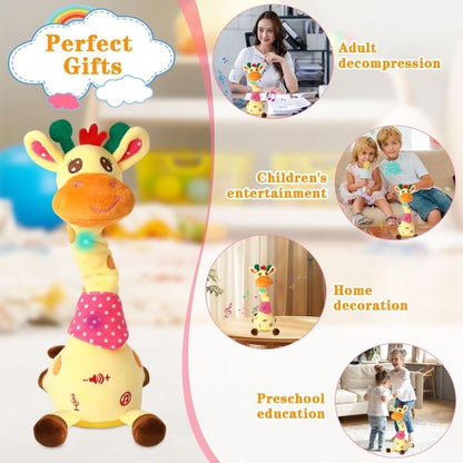 “1+1 ingyen 🎁✨”  🔥50% Kedvezmény🎤 Táncoló és beszélő plüss zsiráf – 🎵 60 gyerekdallal, 🧸 puha, ölelnivaló anyagból – GIRADANCE
