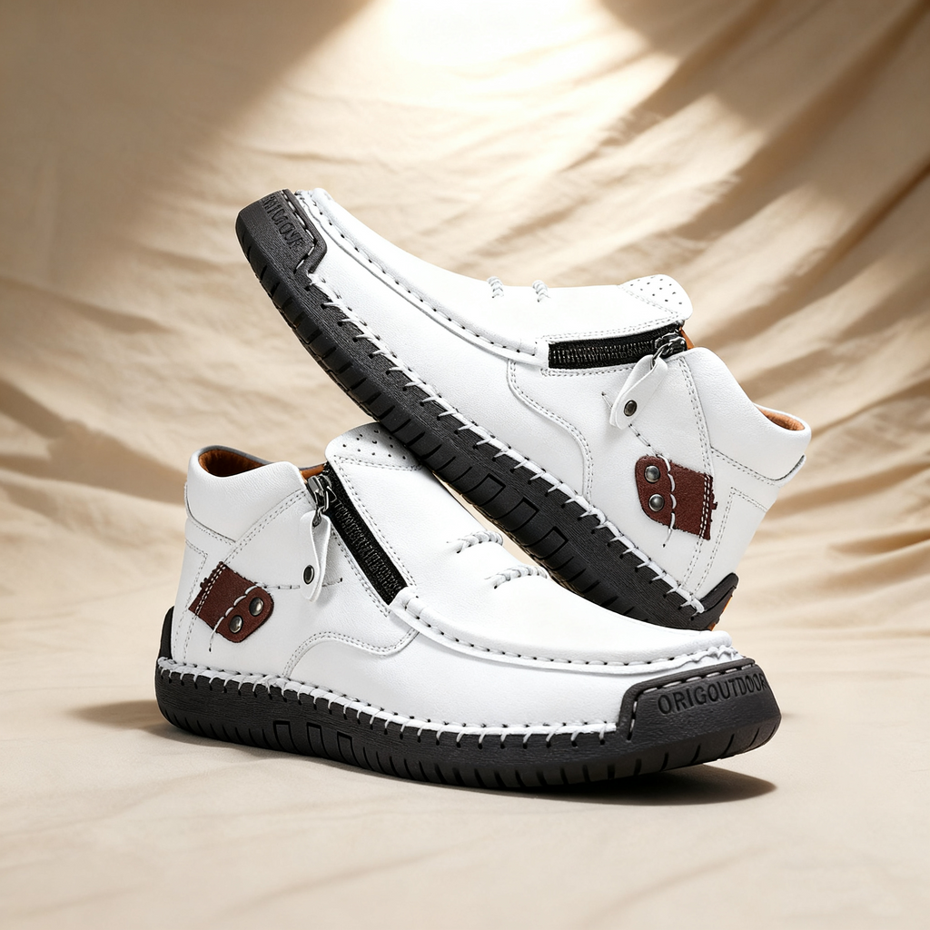 Plaxoo® |  Calzini omaggio del valore di 20 €! | Scarpe ortopediche unisex in pelle 👞 Supporto plantare ergonomico, suola antiscivolo, estremamente comode da indossare!