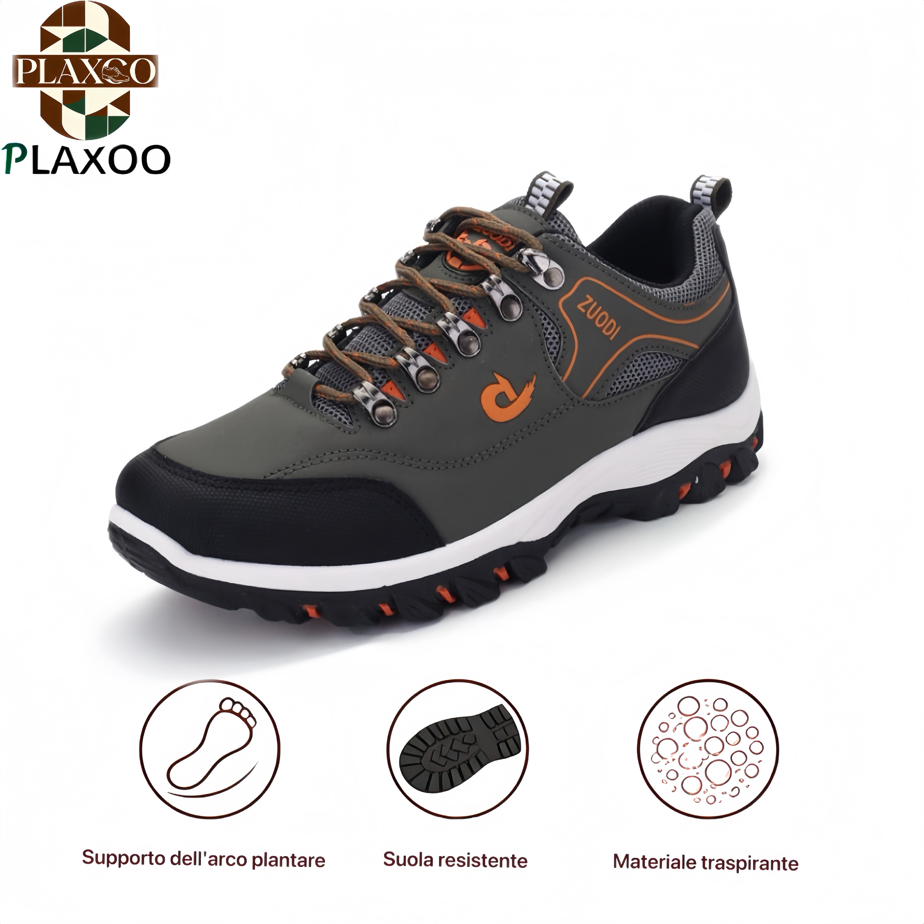 Plaxoo® | (50% di sconto + calzini omaggio del valore di 20 €) Scarpe sportive casual unisex 👟 | Design ortopedico con supporto dell'arco plantare, antiscivolo, adatte all'uso quotidiano