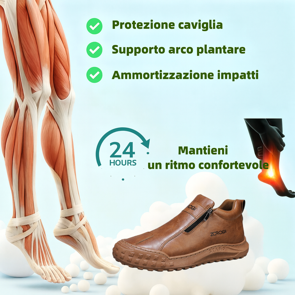 🐂【Ortesi plantare intelligente AI】Pelle di alta qualità + cucita a mano: un must per gli uomini🔴Podologo portatile