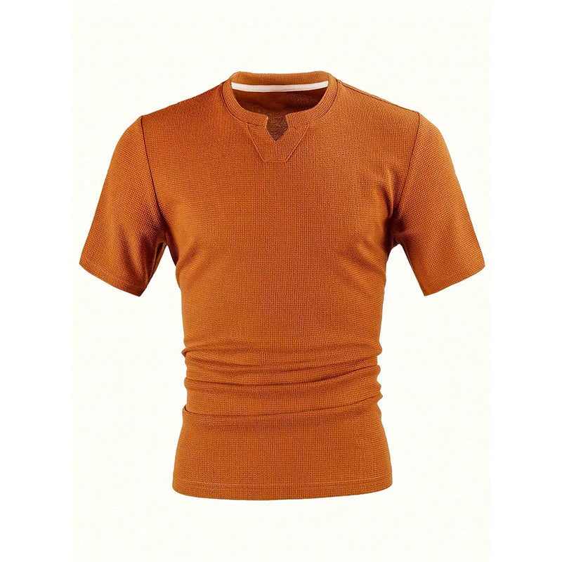 ⏰ Korlátozott ideig érvényes ajánlat 🎁👔 Légáteresztő férfi póló V-nyakkal, 🌬️ texturált kötött anyag, 🧵 karcsú szabás – több színben S-2XL
