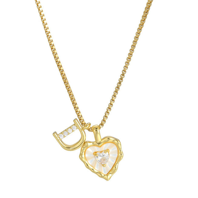 🔥50% Kedvezmény🏷️❤️ Szív alakú betűs, mikropave nyaklánc – ✨ 26 betű közül választhatsz, 🛡️ tartós titánacél lánccal – hip-hop stílusú ékszer