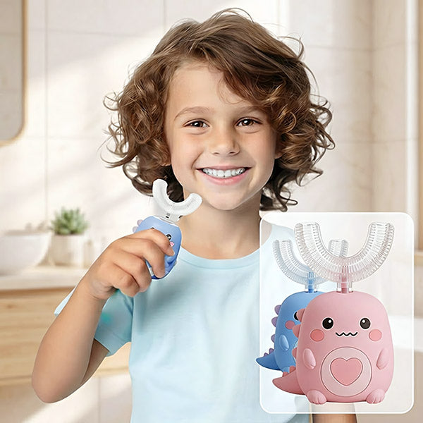 Otroška 360° sonična zobna ščetka – LED Dino, 5 načinov, za otroke od 2 do 8 let | TOOFY