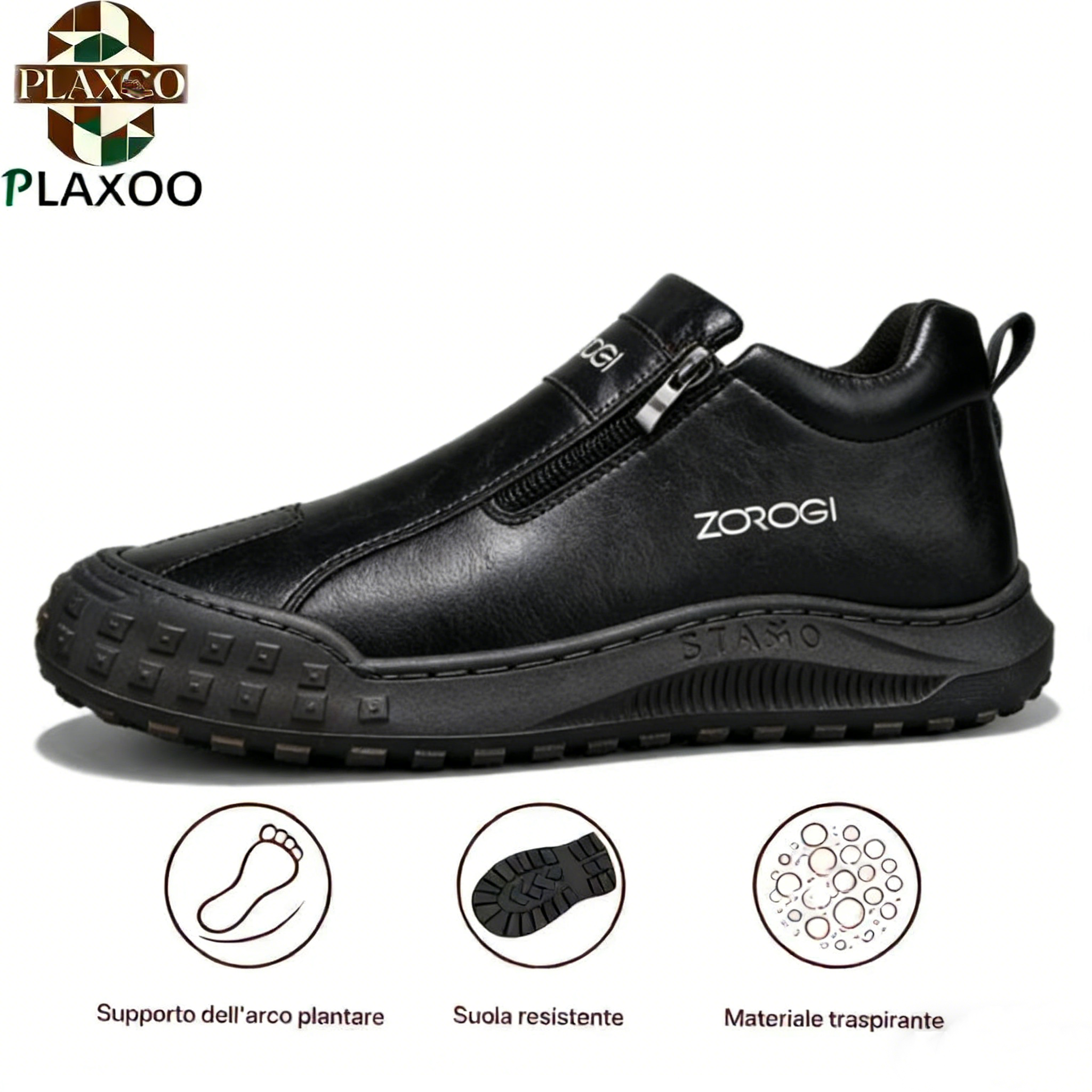 🐂【Ortesi plantare intelligente AI】Pelle di alta qualità + cucita a mano: un must per gli uomini🔴Podologo portatile