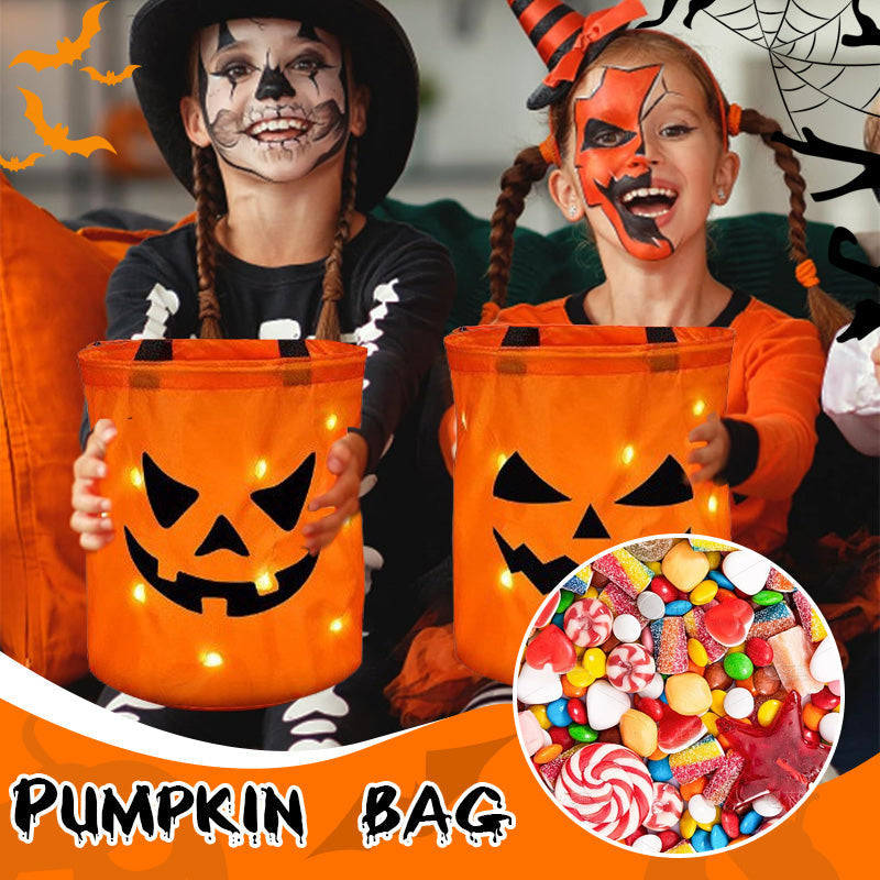 Halloween-i világító tökös táska