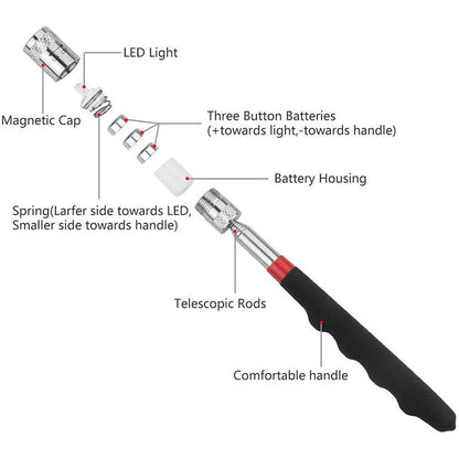 🧲 Akció: minél többet vásárolsz, annál többet spórolsz | Mágneses, kihúzható tartó 360°-os LED-del