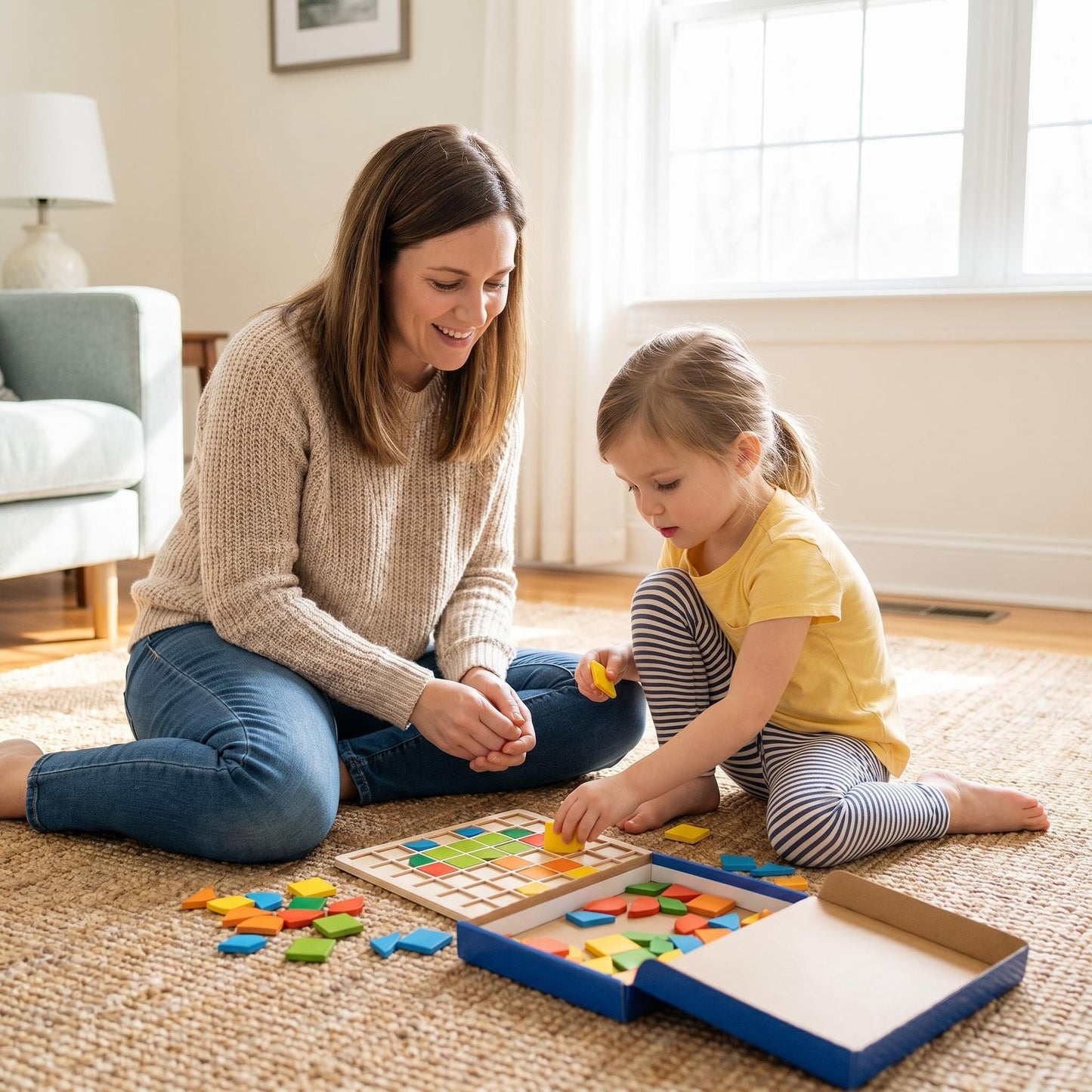 🔥50% Kedvezmény🏷️🧩 Színes állatmintás fa puzzle – 🌈 formák és színek tanulásához, 🖐️ finommotorika fejlesztéséhez