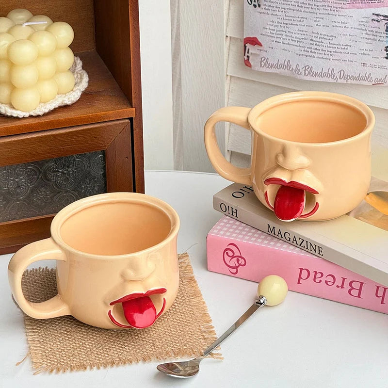 Zabaven keramični lonček z 3D iztegnjenim jezičkom | MUGFUN