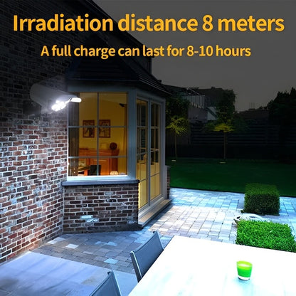 “1+1 ingyen 🎁✨” 🔥50% Kedvezmény🏷️☀️ Mozgásérzékelős napelemes lámpa – 🔦 77 LED, 360°-ban forgatható, 💧 IP44 vízálló – LUMACAM