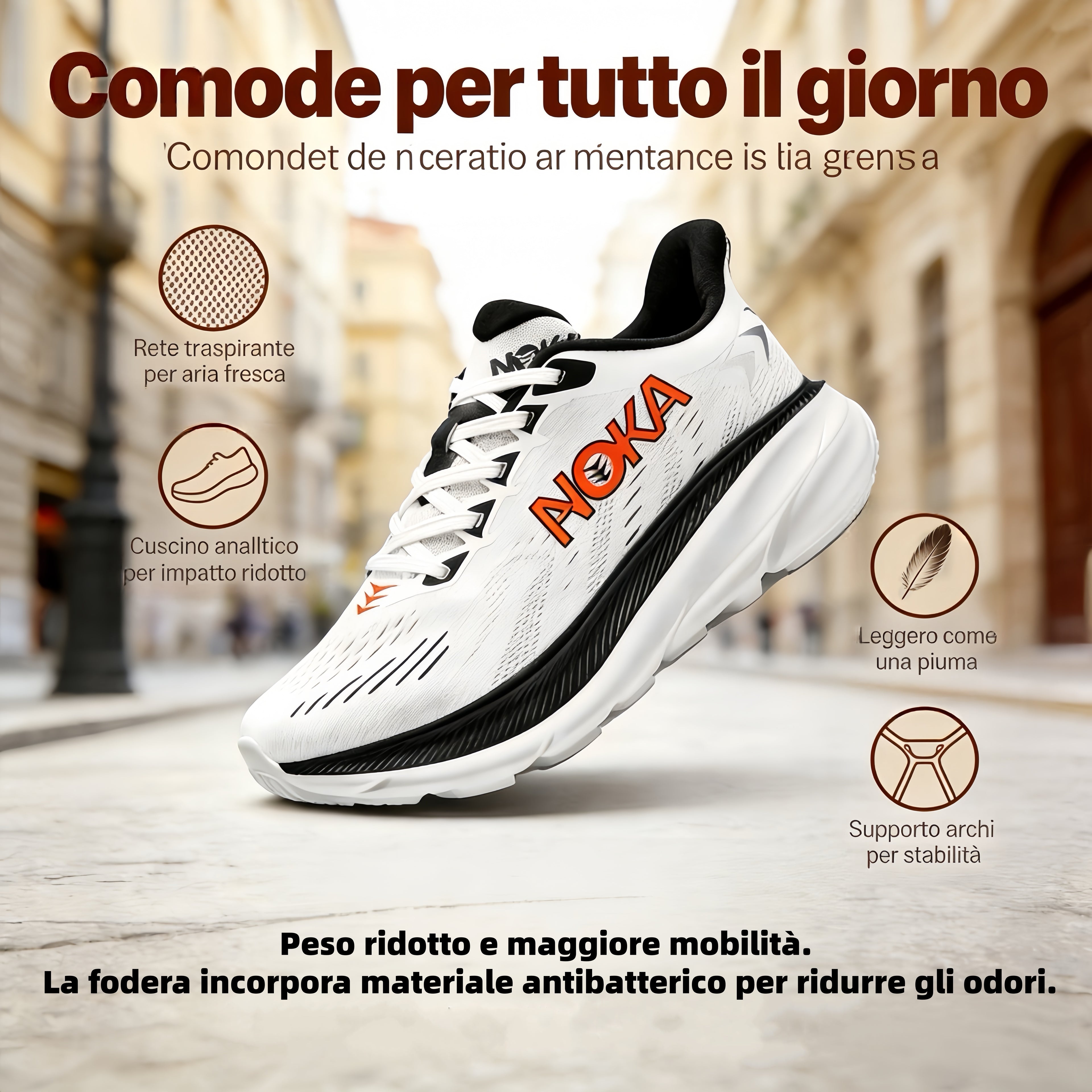 Plaxoo® | Calzini omaggio del valore di 20 €! Scarpe sportive ortopediche unisex 👞 Supporto plantare ergonomico, scarpe dotate di suola antiscivolo e fodera antibatterica. 🛡️