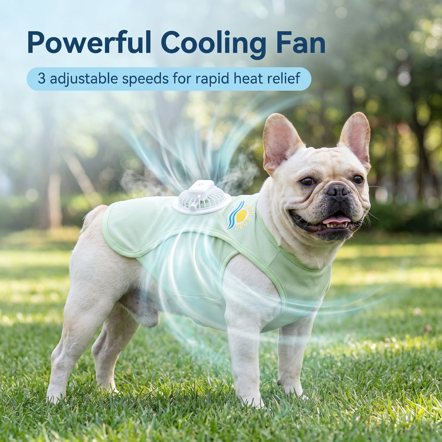 🔥50% popust🏷️🐕 Hladite svojega ljubljenčka poleti! Hladilna majica z ventilatorjem – 🌬️ 3 hitrosti, ❄️ Ice Silk tkanina, 🔋 odstranljiv ventilator