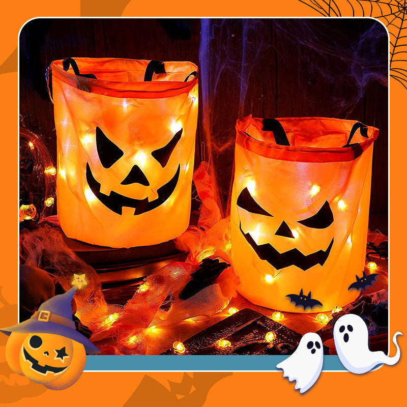 Halloween-i világító tökös táska