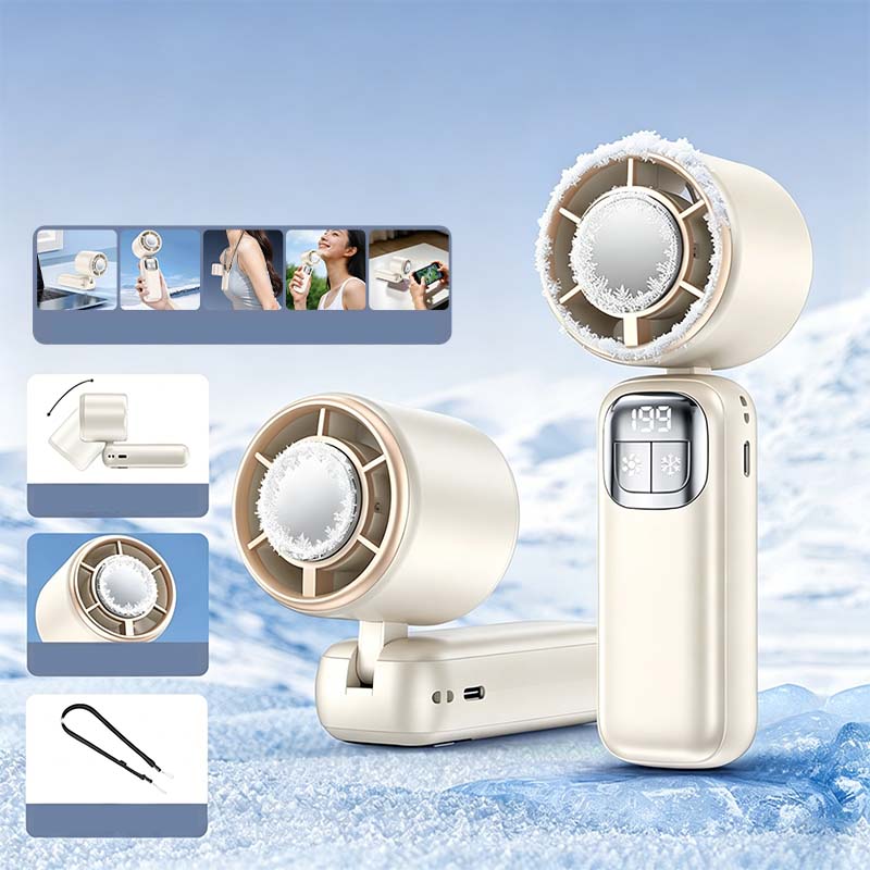 ⏰ Korlátozott ideig érvényes ajánlat 🎁❄️ Félvezető hűtésű kézi ventilátor, 🌀 199 sebességfokozat, 🔋 48 órás akkumulátor-üzemidő – 5 az 1-ben hűtőtárs