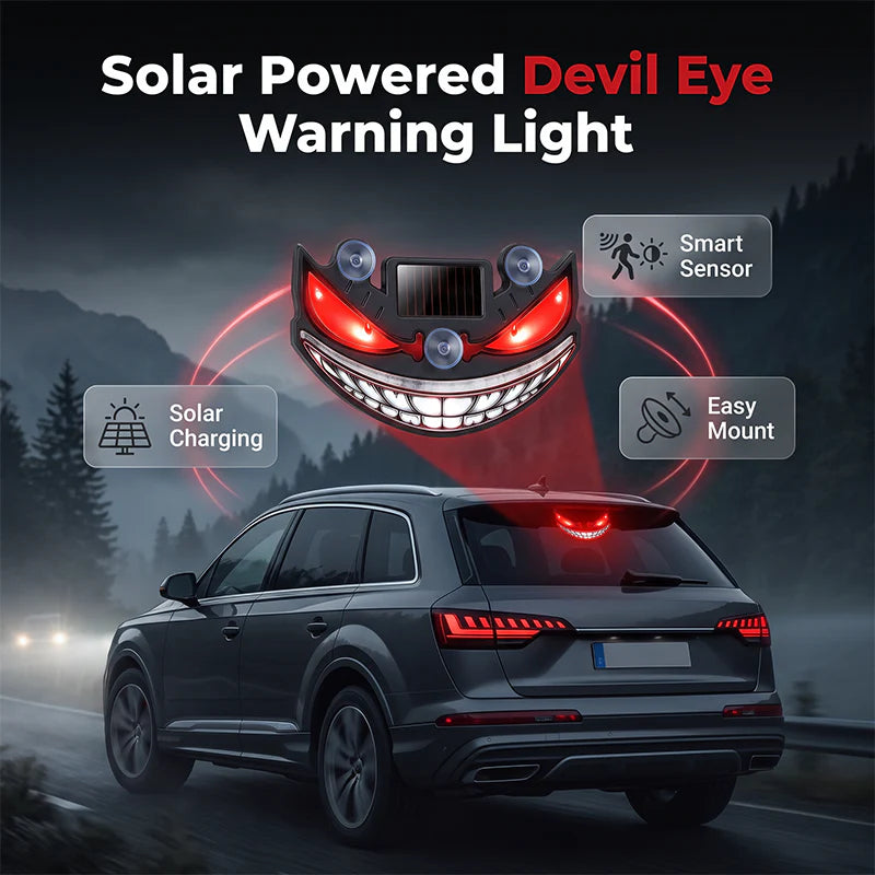 🔥50% popust🏷️🚗 Opozarjajte in impresionirajte! LED "hudičevo oko" za avto – ☀️sončno polnjenje, 📳senzor tresljajev, 🔋USB rezerva