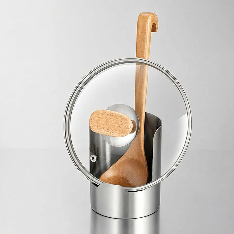 🔥50% Kedvezmény📦Kombinált csomag🥄 Többfunkciós, 🧂 vastagított rozsdamentes acél konyhai eszköztartó – 🍳 fedőknek, spatuláknak, vágódeszkáknak