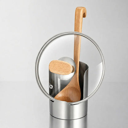 🔥50% Kedvezmény📦Kombinált csomag🥄 Többfunkciós, 🧂 vastagított rozsdamentes acél konyhai eszköztartó – 🍳 fedőknek, spatuláknak, vágódeszkáknak