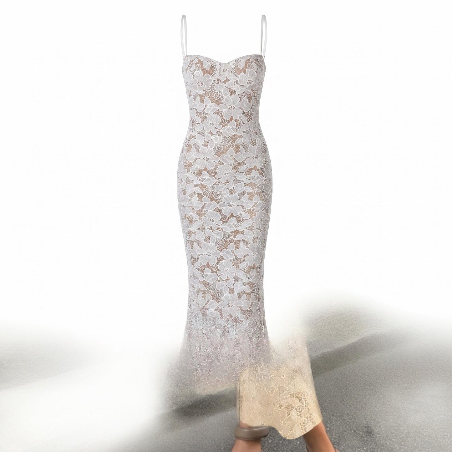 🔥50% Kedvezmény🏷️Több méretben kapható👗 Finom csipkeruha, 🌸 3D-s virágmintákkal, 💃 haluszonyos szegéllyel – esküvőre, koktélpartira