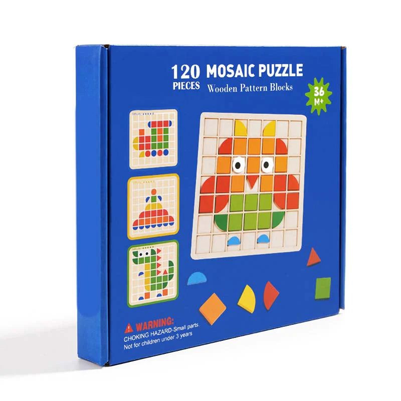🔥50% Kedvezmény🏷️🧩 Színes állatmintás fa puzzle – 🌈 formák és színek tanulásához, 🖐️ finommotorika fejlesztéséhez