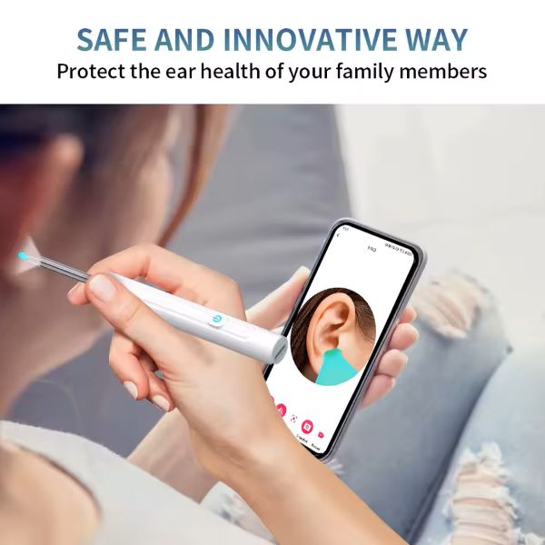 "1+1 brezplačno 🎁✨" 👂👂📱 Vidite, kar počnete! EARSCAN HD vizualni čistilec ušes – 📹1080P kamera, 💡6 LED luči, 📲slika v živo na telefonu