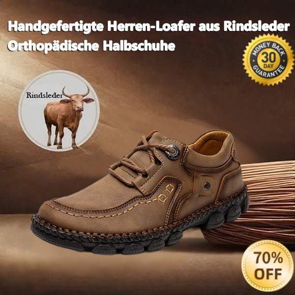 🐂 Sapatos ortopédicos para homem feitos em pele de bezerro👞 Costurados à mão✅ Alivia as dores nos pés - Caminhada confortável