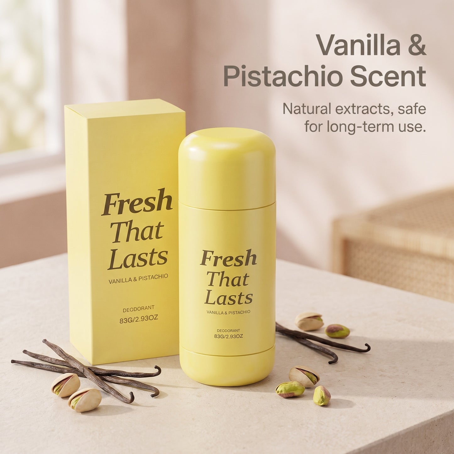“1+2ingyen 🎁✨”🌿✨ Egész nap friss illat! Vanília-pisztácia dezodor krém – 🌸hosszantartó védelem, 🧴enyhe formula, 💪magabiztosság