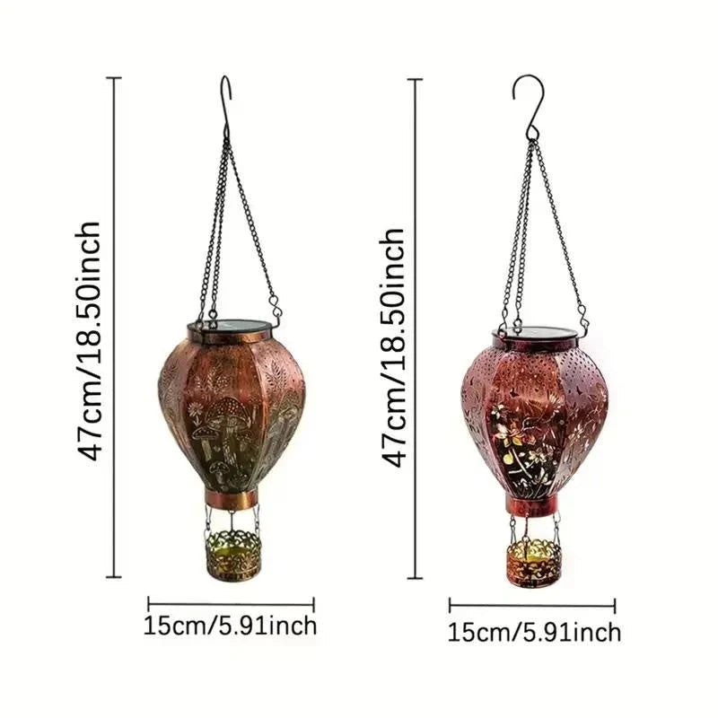 🔥50% Kedvezmény🏷️📦Kombinált csomag🔗🎈 Napenergiás hőlégballon lámpa, 🌙 automatikus éjszakai világítással, 🪄 üreges kolibri mintás vetítéssel – bájos kerti dísz