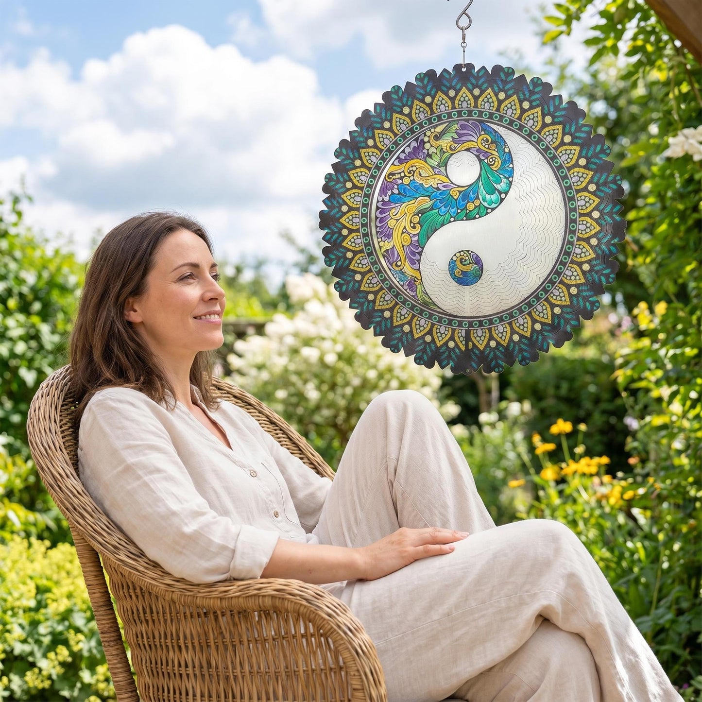 🔥50% Kedvezmény🎨Több színben kapható🌈🌬️ 3D színes szél mandala, 🍃 rozsdamentes acél, 🌸 kültéri-beltéri fali dekor – szellőre életre kel
