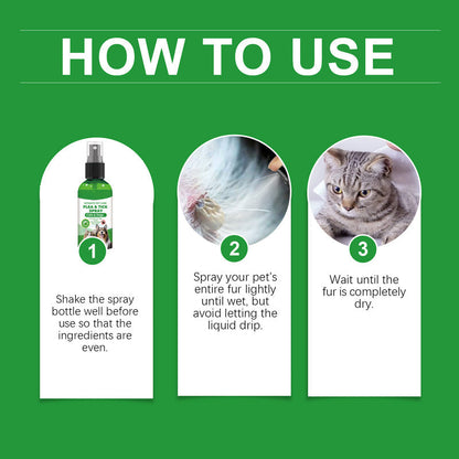 🔥50% Kedvezmény🏷️🐾 Természetes összetevőkkel, 🌿 bolha- és kullancsriasztó spray kutyáknak és macskáknak – borsmentaolaj, teafaolaj, aloe vera