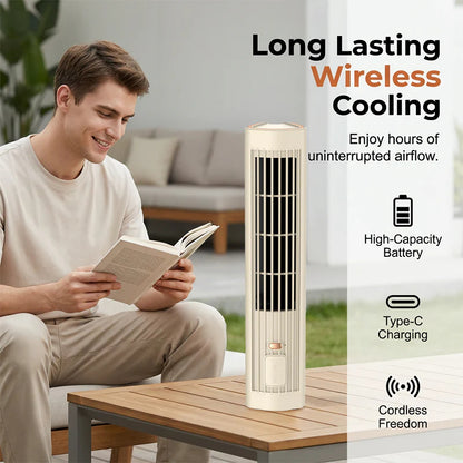 🔥50% Kedvezmény🏷️💨 Újratölthető légkeringető ventilátor, ✨ álló és fekvő módban is, 🔋 vezeték nélküli szabadság – 3 sebességfokozat