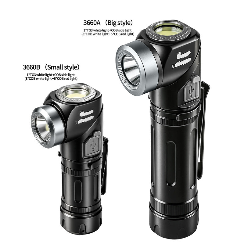 🔥 50% Kedvezmény 📦 Kombinált csomag 🔗🔦 90°-ban forgatható LED-es fejlámpa és zseblámpa 💡