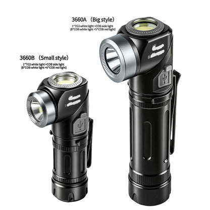 🔥 50% Kedvezmény 📦 Kombinált csomag 🔗🔦 90°-ban forgatható LED-es fejlámpa és zseblámpa 💡