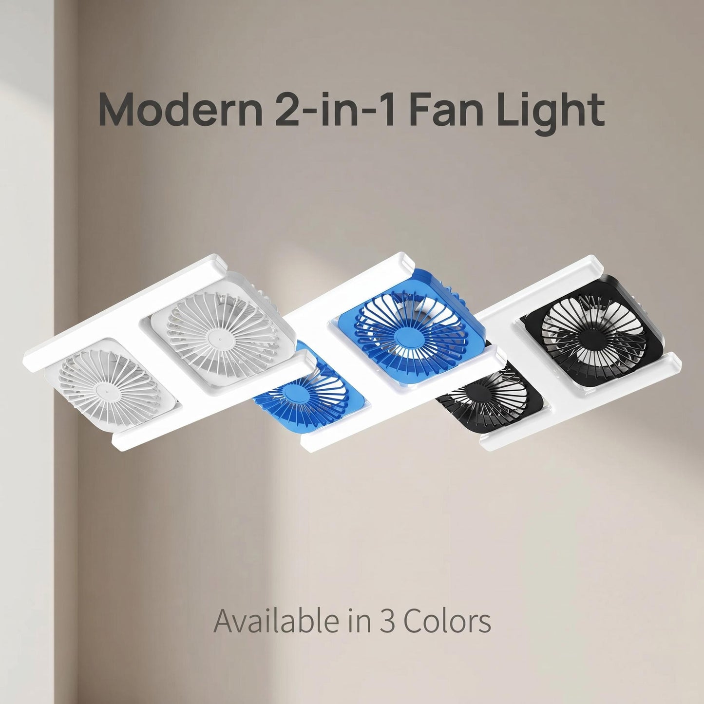 🔥50% Kedvezmény🏷️💡 Modern 2 az 1-ben LED-es mennyezeti ventilátor-lámpa – távirányítóval, két független ventilátorfejjel 🌀