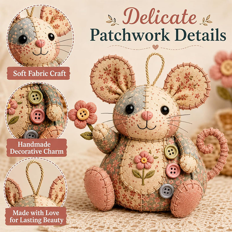 🔥50% Kedvezmény🏷️🐭 Bájos patchwork egér DIY varrókészlet – kezdőknek is! 🧵 3D-s kialakítás, minden anyaggal egy dobozban