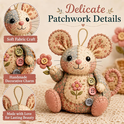 🔥50% Kedvezmény🏷️🐭 Bájos patchwork egér DIY varrókészlet – kezdőknek is! 🧵 3D-s kialakítás, minden anyaggal egy dobozban