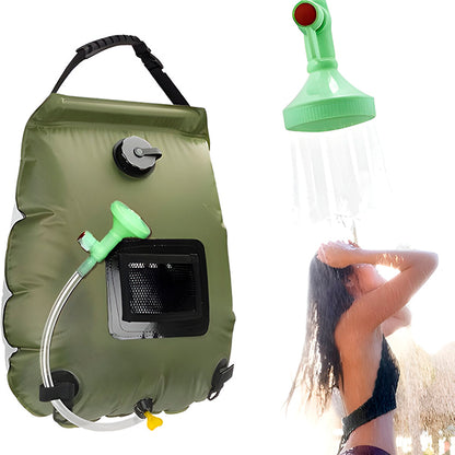 "1+2 brezplačno 🎁✨"🚿 Sončna kamp tuš vrečka SHOWDY 20L – sončno ogrevanje 🌡️ vgrajen termometer 🎒 zložljiva lahka zasnova 🏕️ večnamenska zunanja uporaba