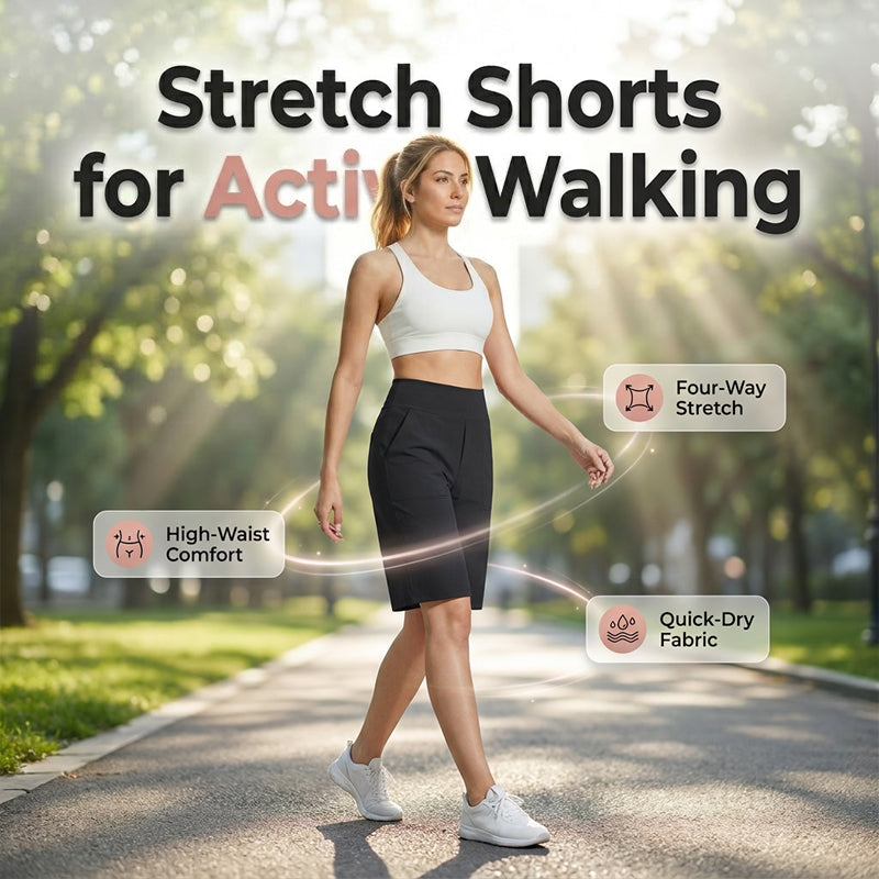 🔥50% Kedvezmény🏷️🌿 Kényelmes, rugalmas női túra rövidnadrág, 🏃‍♀️ négyirányú stretch anyaggal, 📱 mély oldalzsebekkel – S-2XL