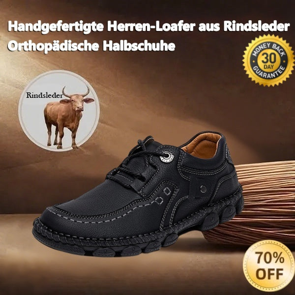 🐂 Sapatos ortopédicos para homem feitos em pele de bezerro👞 Costurados à mão✅ Alivia as dores nos pés - Caminhada confortável
