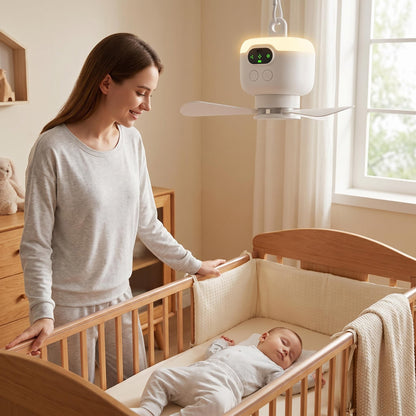 🔋 Újratölthető mennyezeti ventilátor LED-es világítással 💡