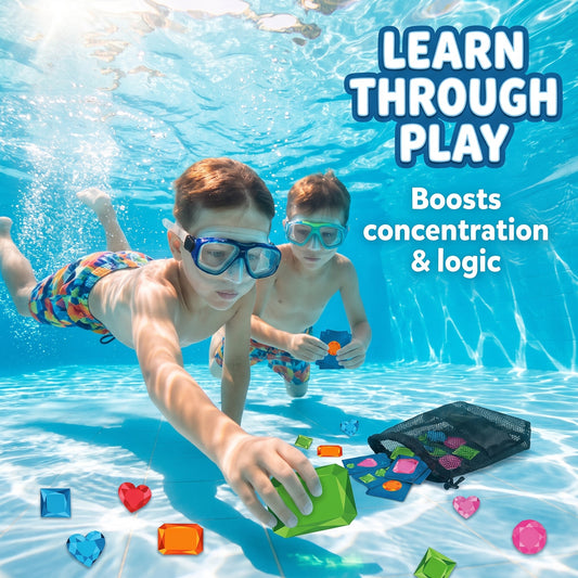 “1+1 ingyen 🎁✨” 🏊‍♂️💎 Víz alatti kalandjáték! SkillSprout búvár gyémántkereső – 🧠memória + sebesség, 💦medencéhez, 🎁64 színes drágakő