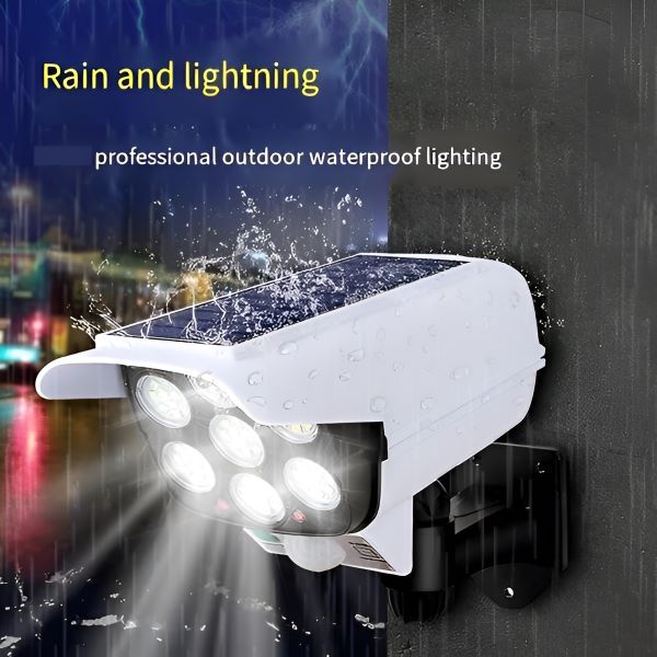 “1+1 ingyen 🎁✨” 🔥50% Kedvezmény🏷️☀️ Mozgásérzékelős napelemes lámpa – 🔦 77 LED, 360°-ban forgatható, 💧 IP44 vízálló – LUMACAM