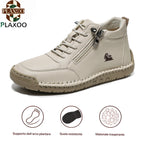 Plaxoo® | Offerta limitata: 50% di sconto!Stivali alti in pelle vera, unisex per uomini e donne!Sono scarpe ortopediche con supporto plantare ergonomico, suola antiscivolo e comodissime da indossare!
